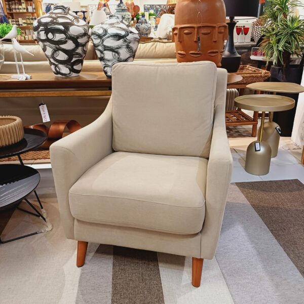 Poltrona Berger Bege Tec. Veludo Easy Clean - Image 2
