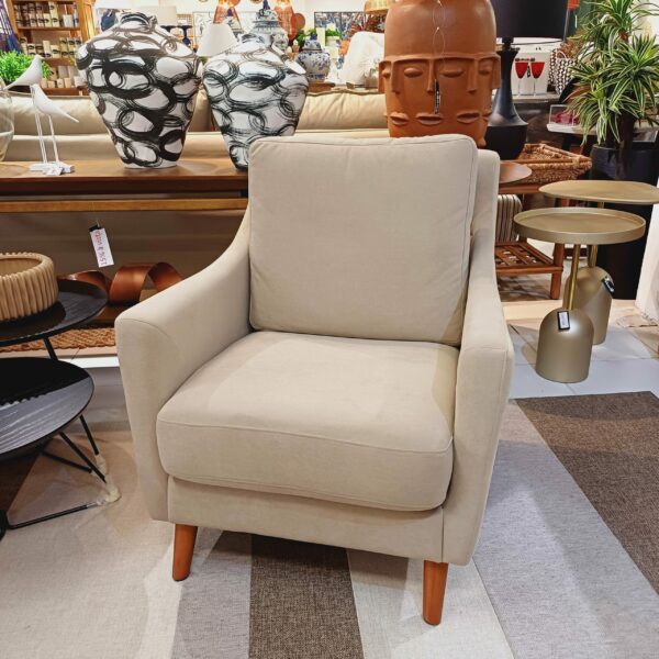 Poltrona Berger Bege Tec. Veludo Easy Clean - Image 4
