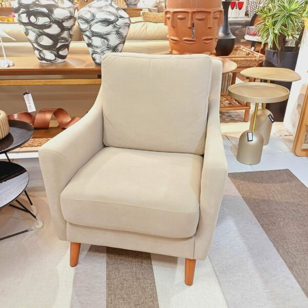 Poltrona Berger Bege Tec. Veludo Easy Clean - Image 6