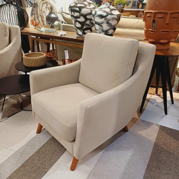 Poltrona Berger Bege Tec. Veludo Easy Clean - Image 5