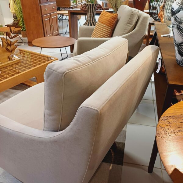 Poltrona Berger Bege Tec. Veludo Easy Clean - Image 3