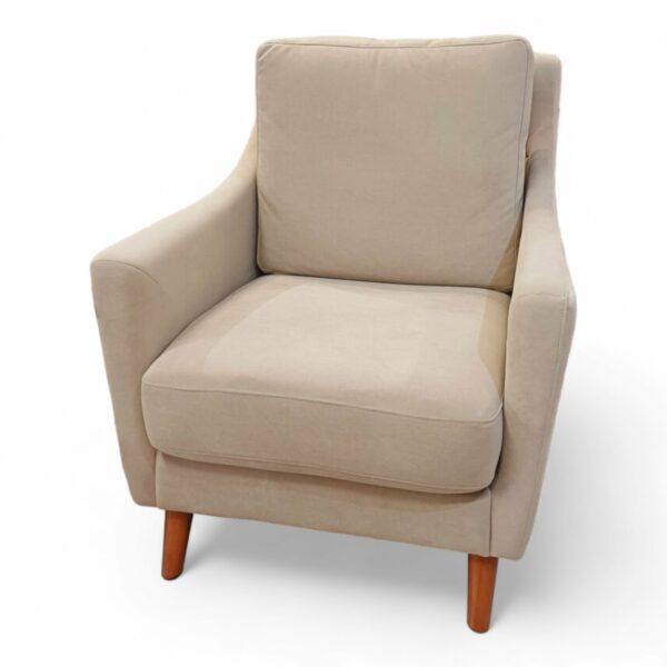 Poltrona Berger Bege Tec. Veludo Easy Clean