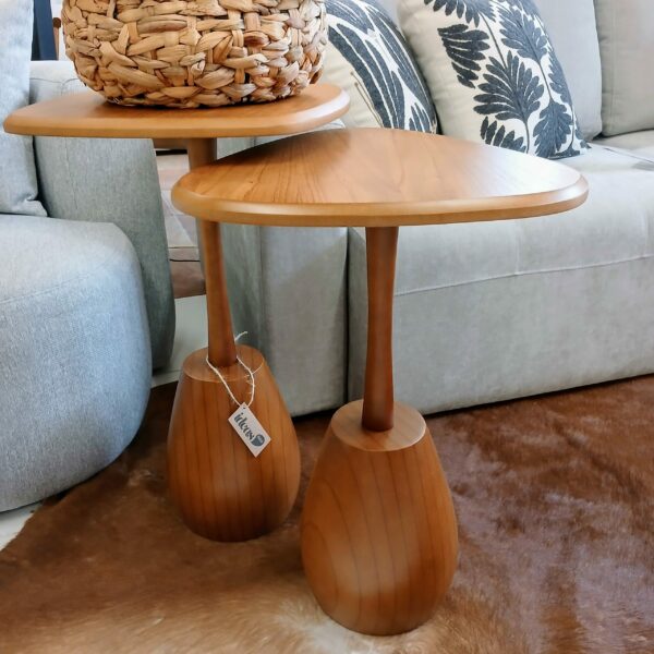 Mesa Lateral em Madeira Maciça - Conjunto com 2 unidades - Image 2