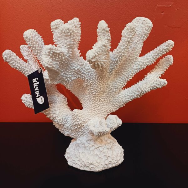 Escultura Coral Branco em Resina.