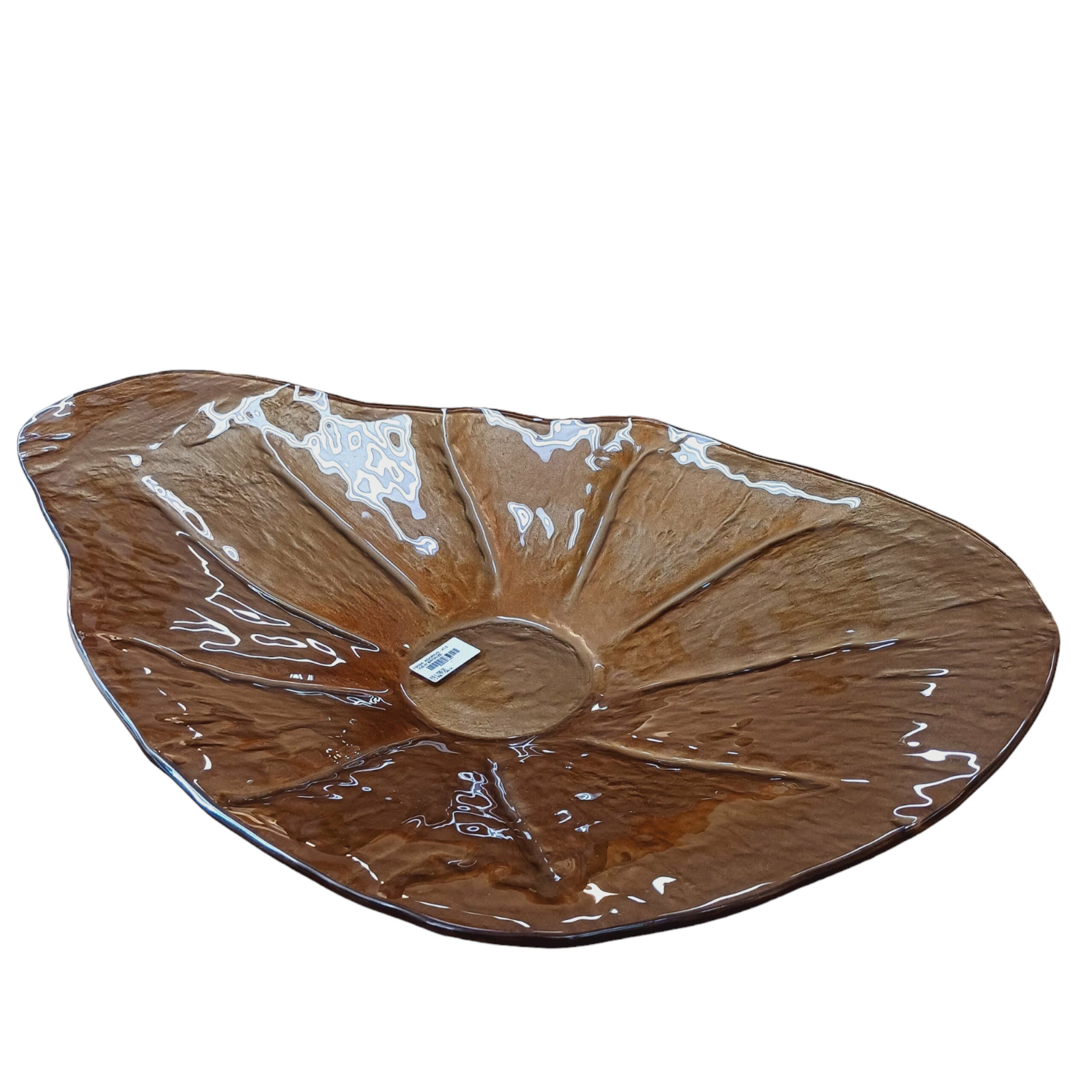 Centro de Mesa no Formato Orgânico em Vidro Marrom