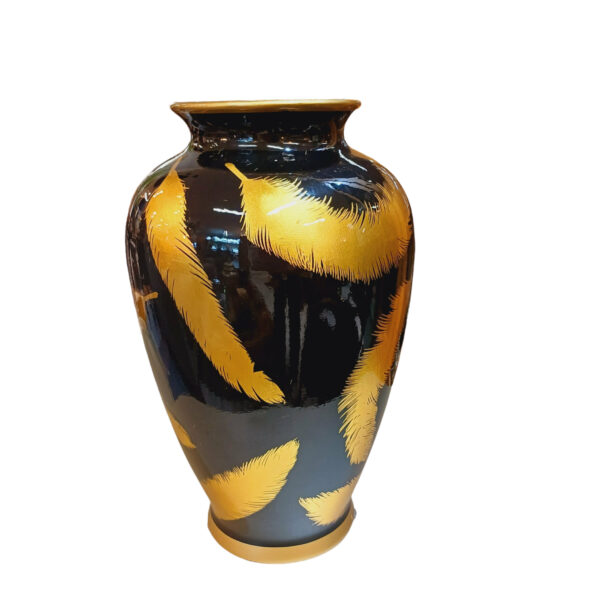 Vaso de Porcelana Preto com Dourado - ESGOTADO -