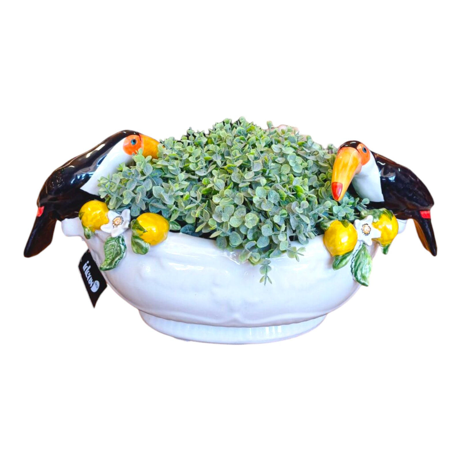 Vaso Tucano em Cerâmica Artesanal