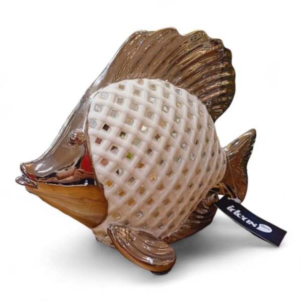 Escultura Peixe Prata
