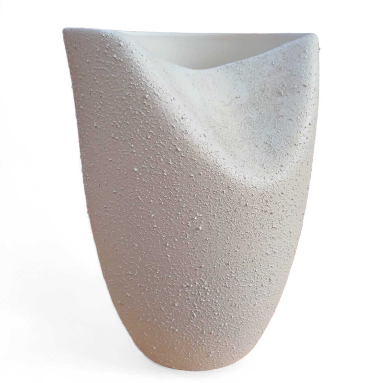 Vaso Orgânico Branco em Cerâmica Tamanho G