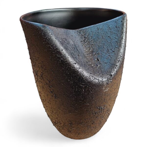 Vaso Orgânico Preto em Cerâmica Tamanho P