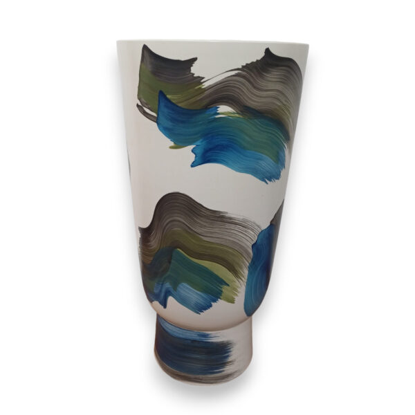 Vaso cerâmica bege com aquarela G