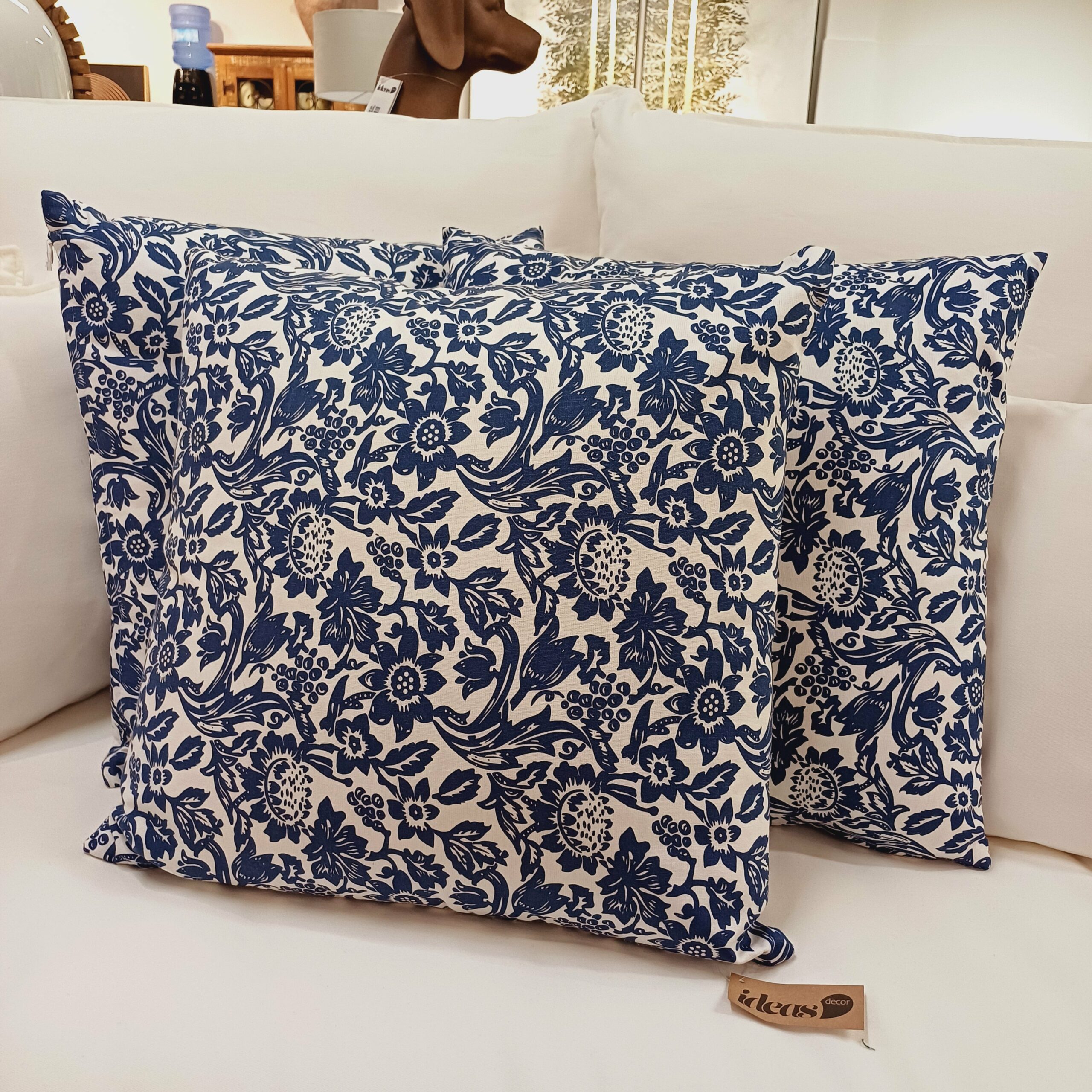 Almofada Indiana Estampada Azul