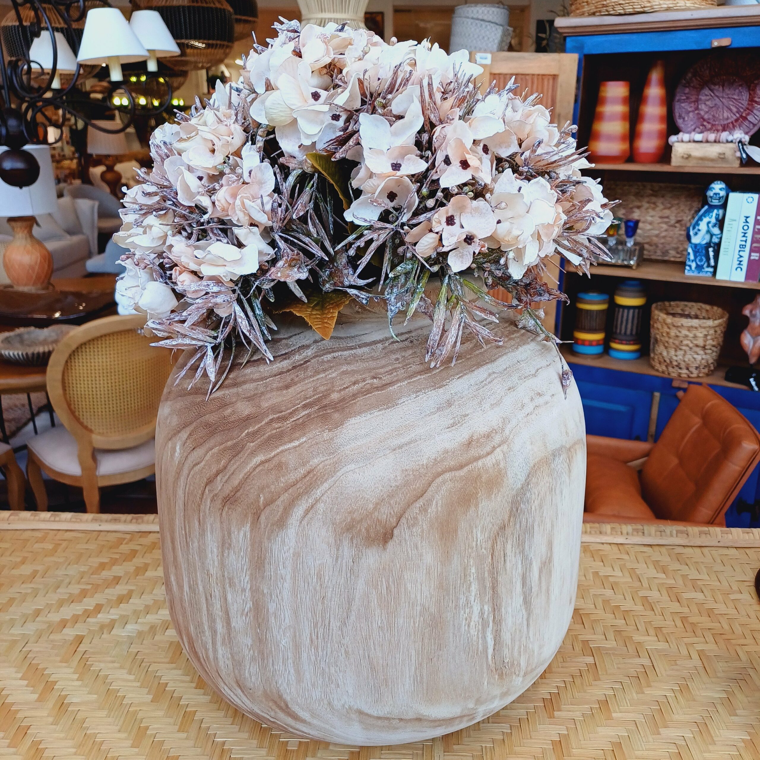 Vaso em Madeira Natural de Lei - Coleção Rústico Chique