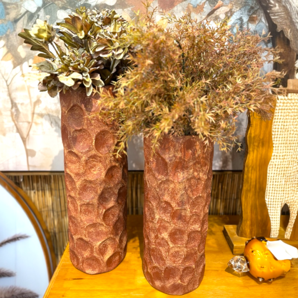 Vaso Terracota Colmeia em Madeira - Tamanho G - 50 cm de Altura