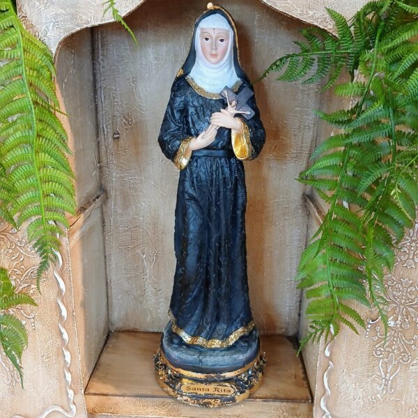 Escultura Santa Rita em Resina - 43 cm de Altura