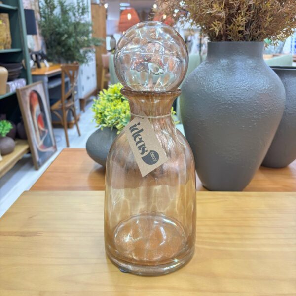 Garrafa Decorativa em Vidro com Tampa Redonda - Fino Acabamento