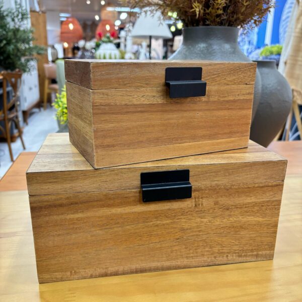 Conjunto com 2 Caixas Decorativas em Madeira