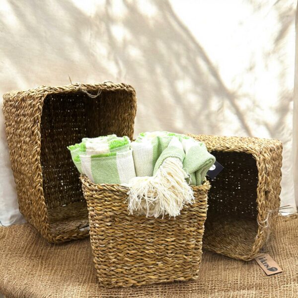 Cesta Organizadora Grande em Fibra Natural Importada