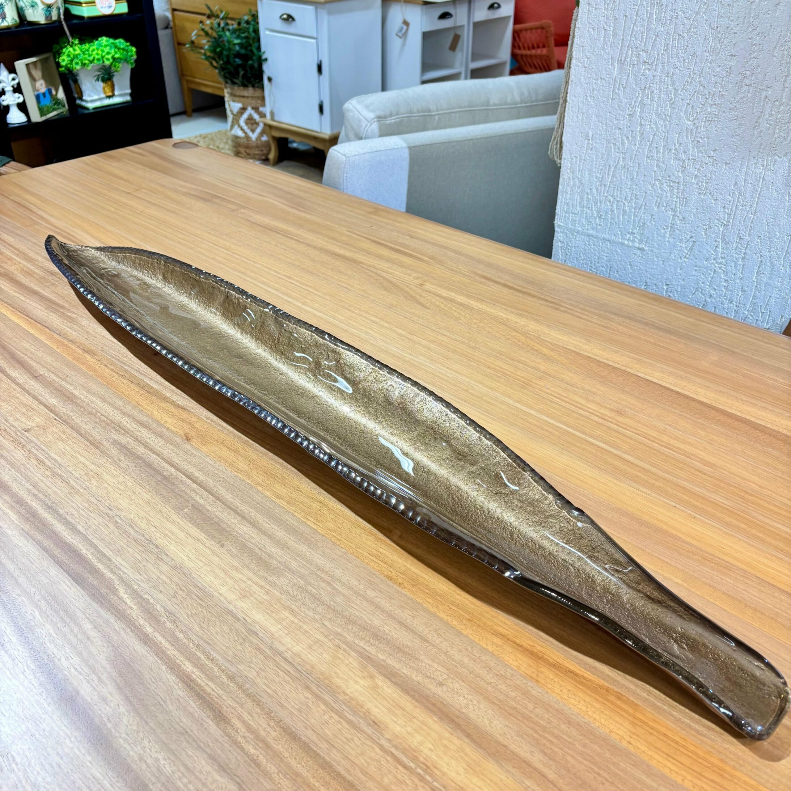 Centro de Mesa em Vidro New Bronze (Bronze com Dourado) – 108 cm