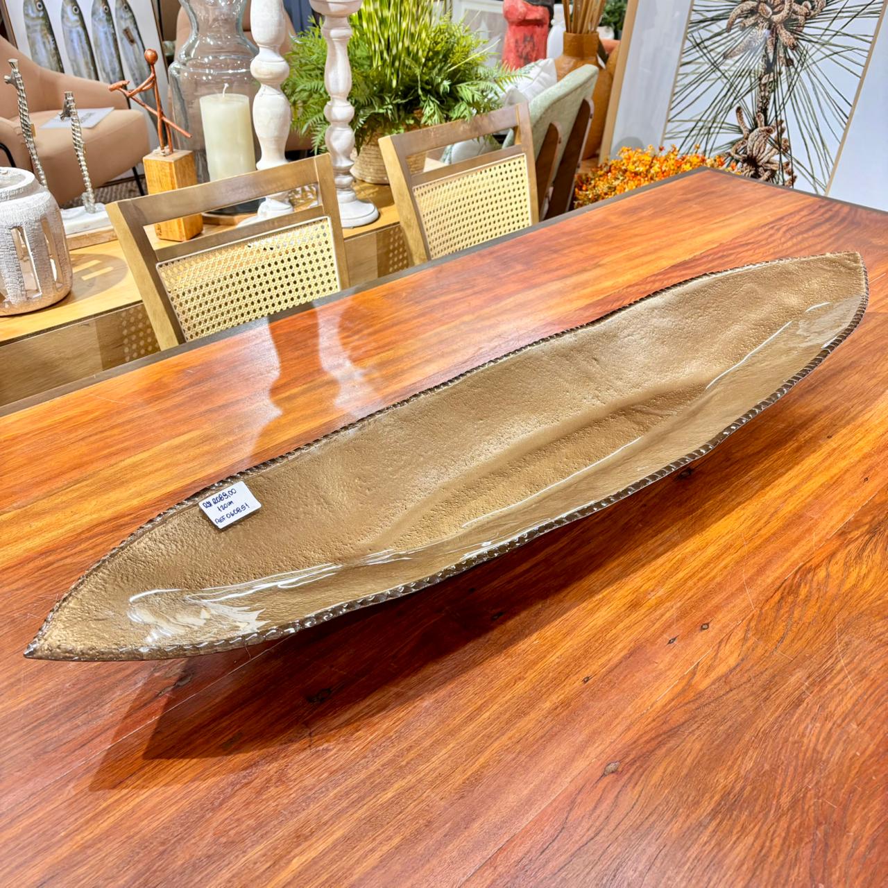 Centro de Mesa em Vidro New Bronze (Bronze com Dourado) – 117 cm