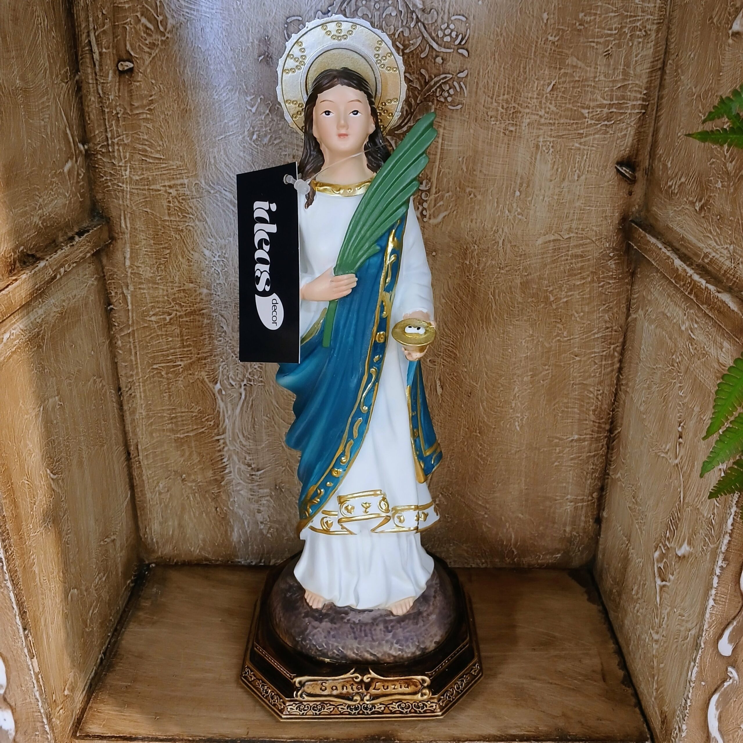 Escultura Santa Luzia em Resina| 31 cm de Altura