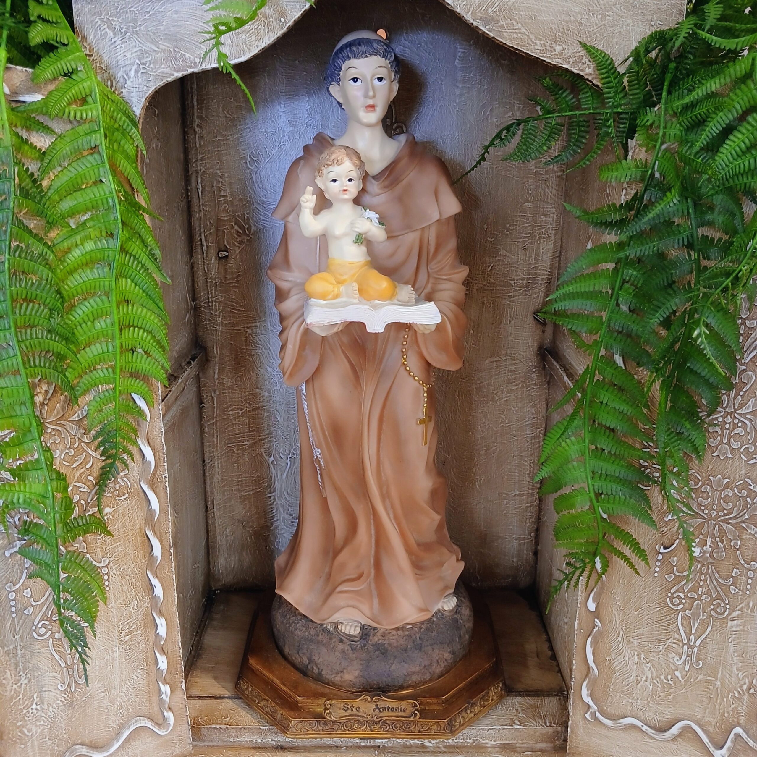 Escultura Santo Antônio em Resina| 43 cm de Altura