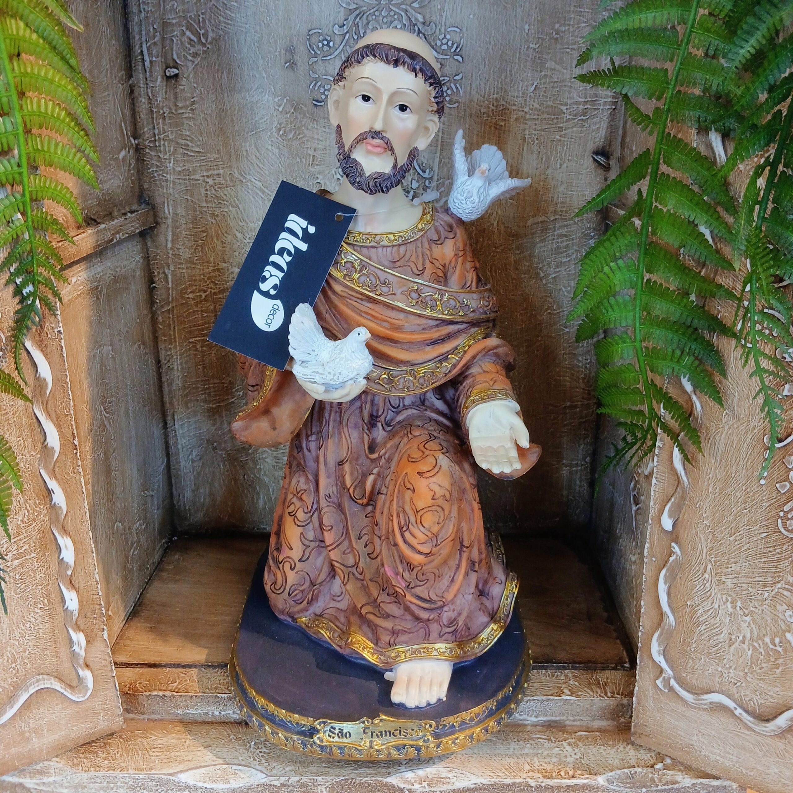 Escultura São Francisco em Resina| 32 cm de Altura
