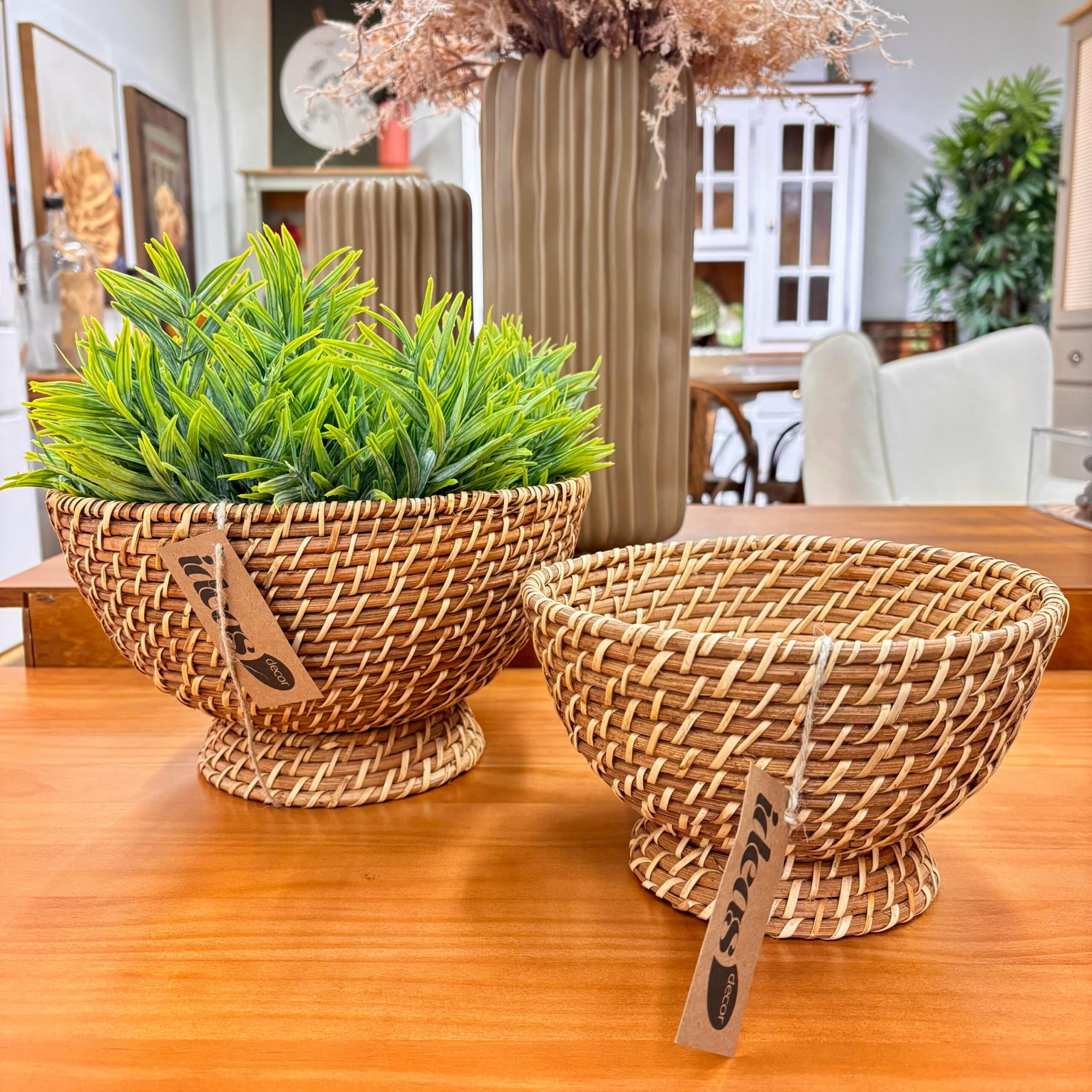 Vaso em Fibra Natural| Tamanho P| 12 cm de Altura
