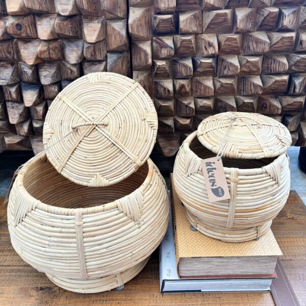 Caixa Redonda em Fibra Natural – Tamanho P