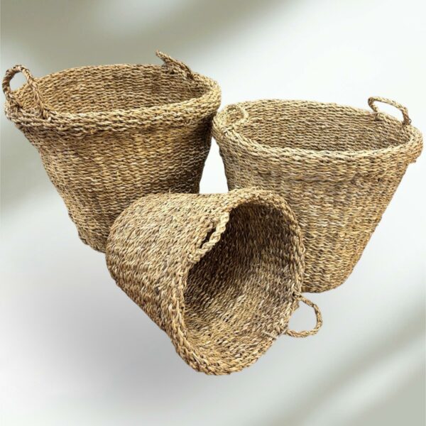Cesta Redonda em Fibra Natural Tamanho G