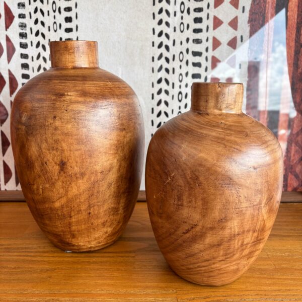 Vaso Decorativo em Madeira Natural – Tamanho G
