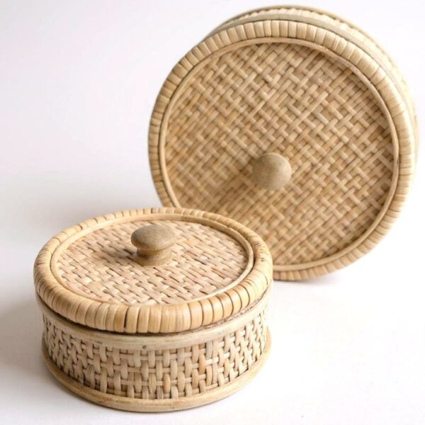 Conjunto de Caixas Decorativas em Rattan