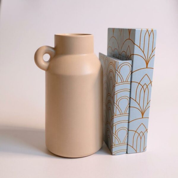 Vaso em Cerâmica Bege com Alça