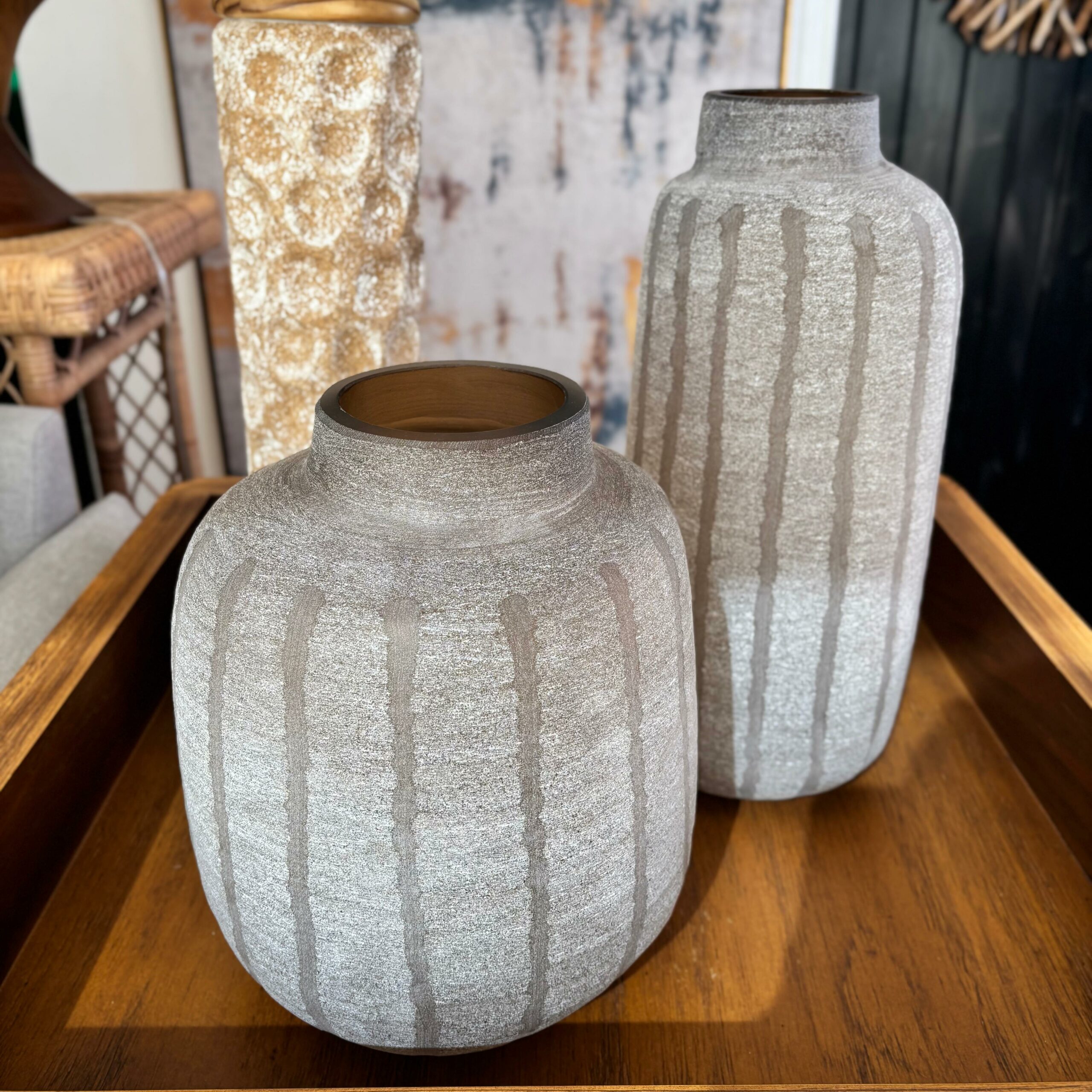 Vaso Decorativo de Vidro Marrom Translúcido – Tamanho G