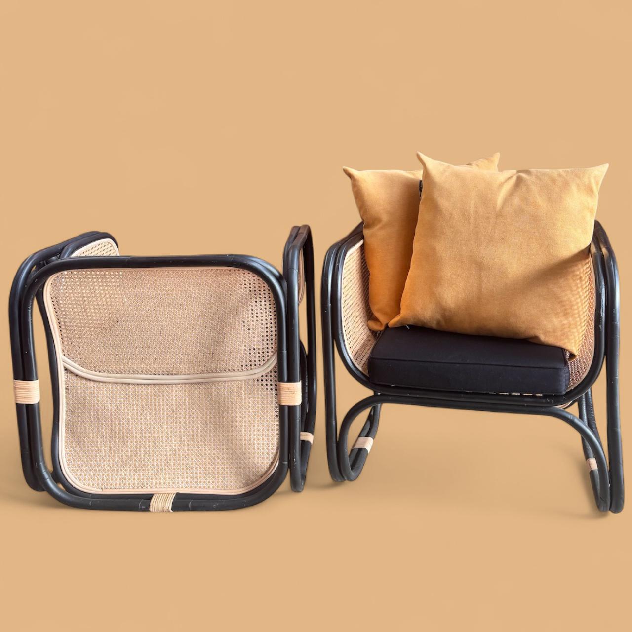 Poltrona Quadrada Balinesa em Palha