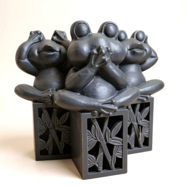 Escultura Sapo - Conjunto com 3 Peças