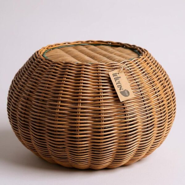 Mesa de Centro Redonda em Fibra Natural