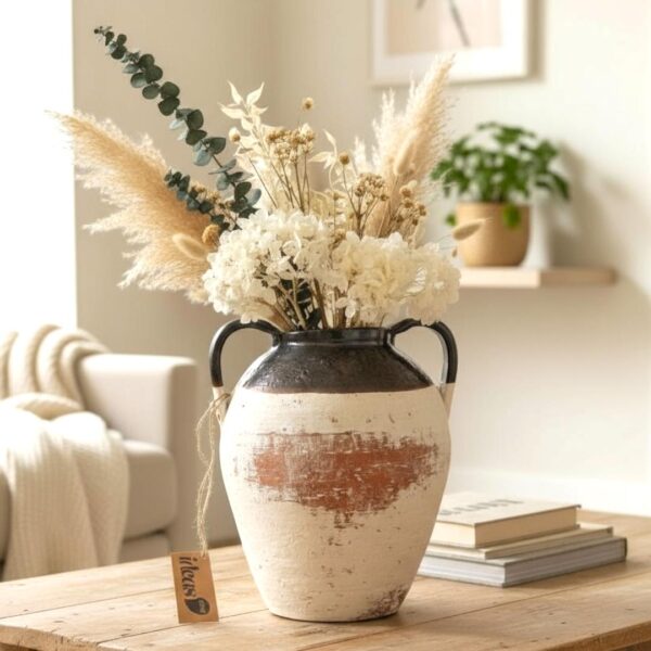 Vaso em Cerâmica Rústica - Importado de Bali