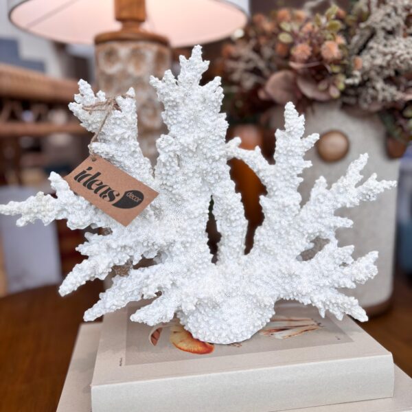 Escultura Coral Branco em Resina - ESGOTADO-