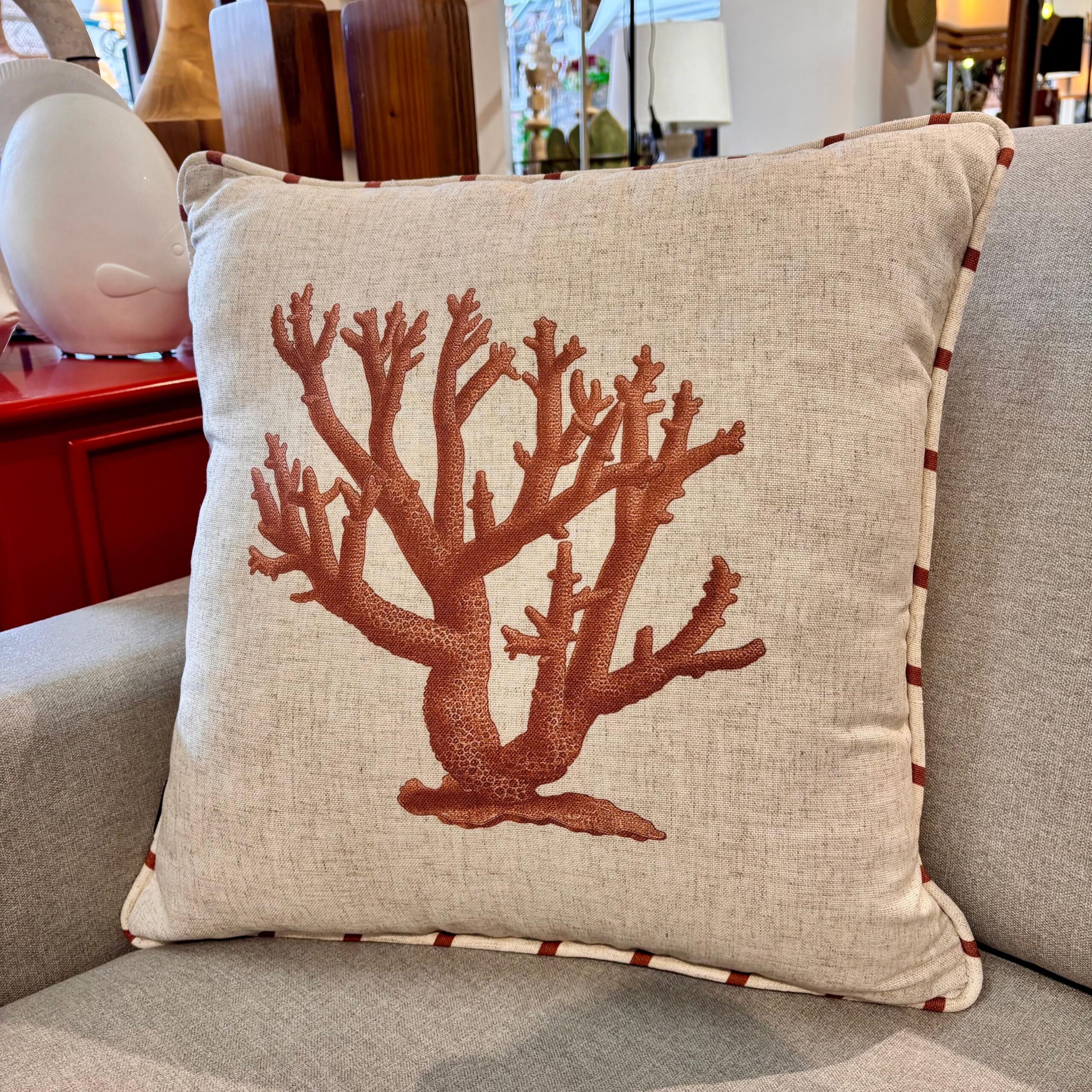 Almofada Coral Salmão 52x52 cm