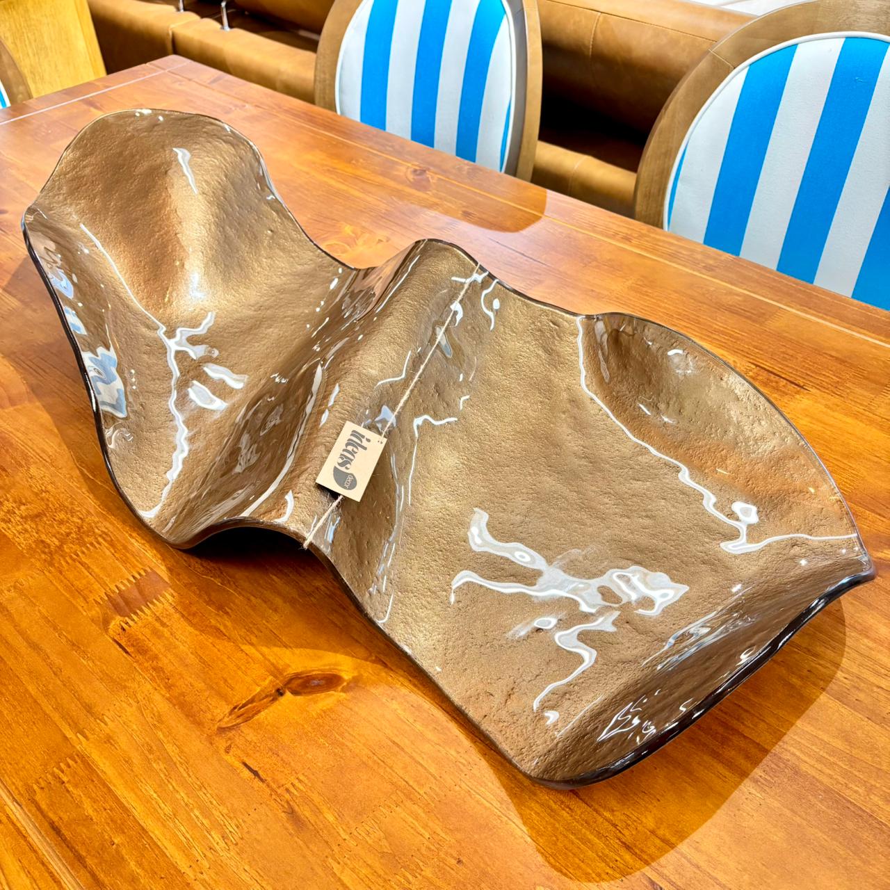 Centro de Mesa em Vidro Orgânico New Bronze