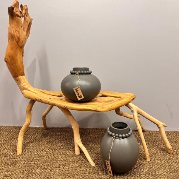 Vaso em Cerâmica com Colar Chumbo - Tamanho G