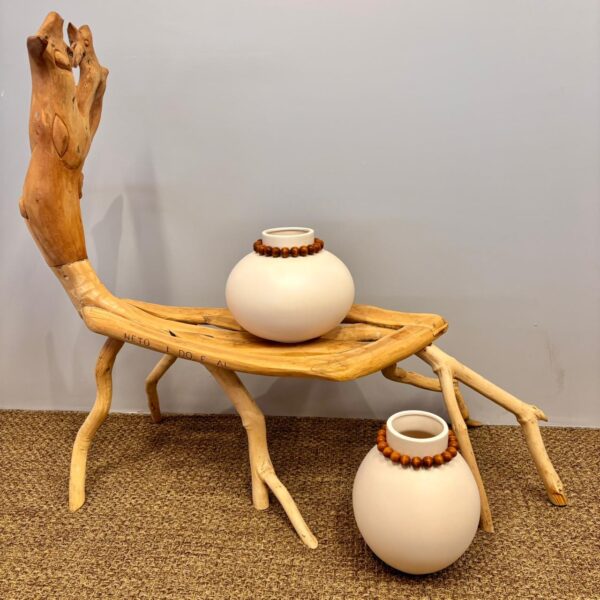 Vaso em Cerâmica com Colar - Tamanho G