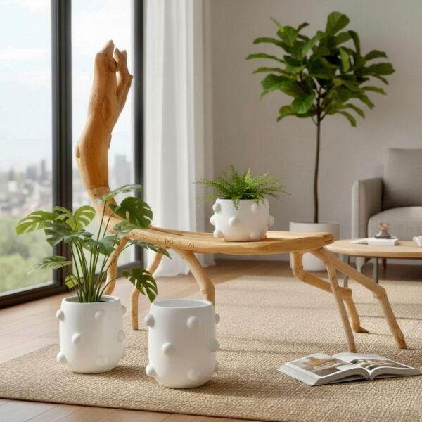 Vaso em Cerâmica Branco - Tamanho G