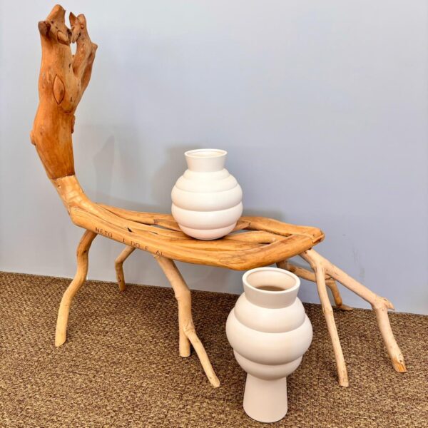 Vaso em Cerâmica Colmeia Branco Fosco - Tamanho G