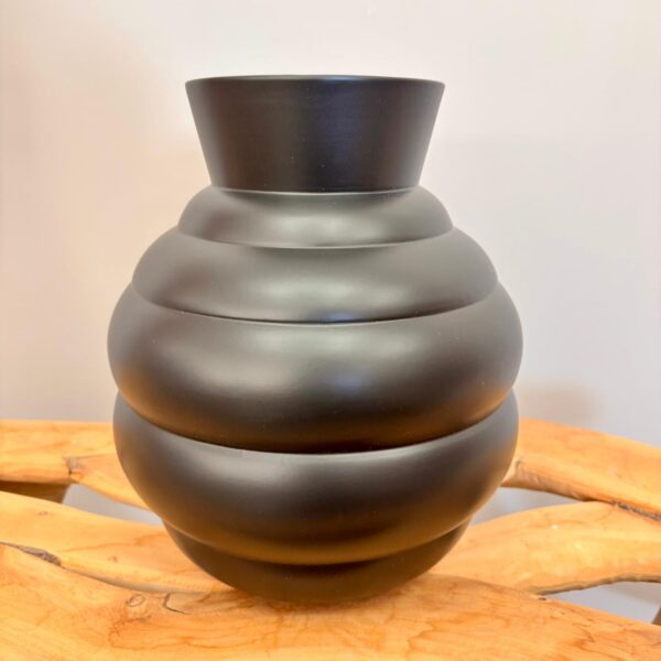 Vaso em Cerâmica Colmeia Preto - Tamanho P