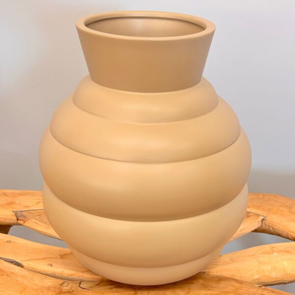 Vaso em Cerâmica Colmeia Bege - Tamanho P