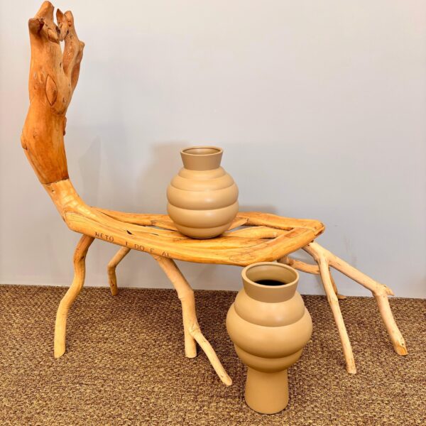 Vaso em Cerâmica Colmeia Bege - Tamanho G