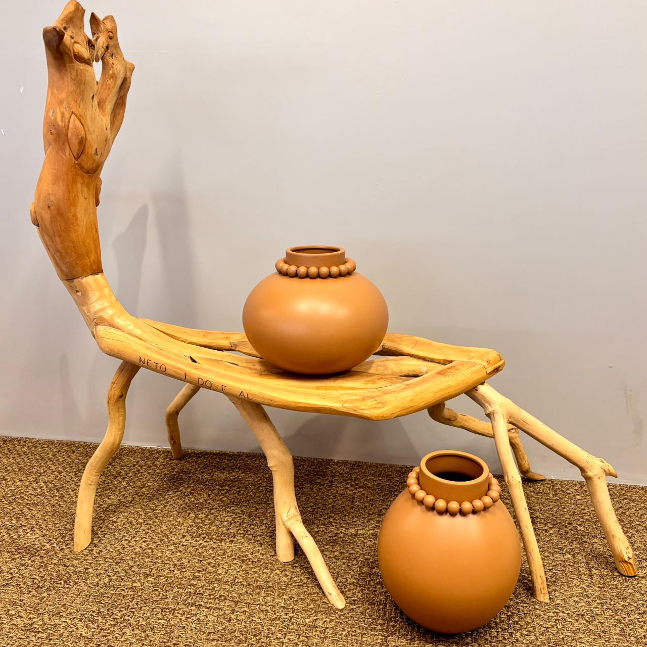 Vaso em Cerâmica com Colar Barro - Tamanho G