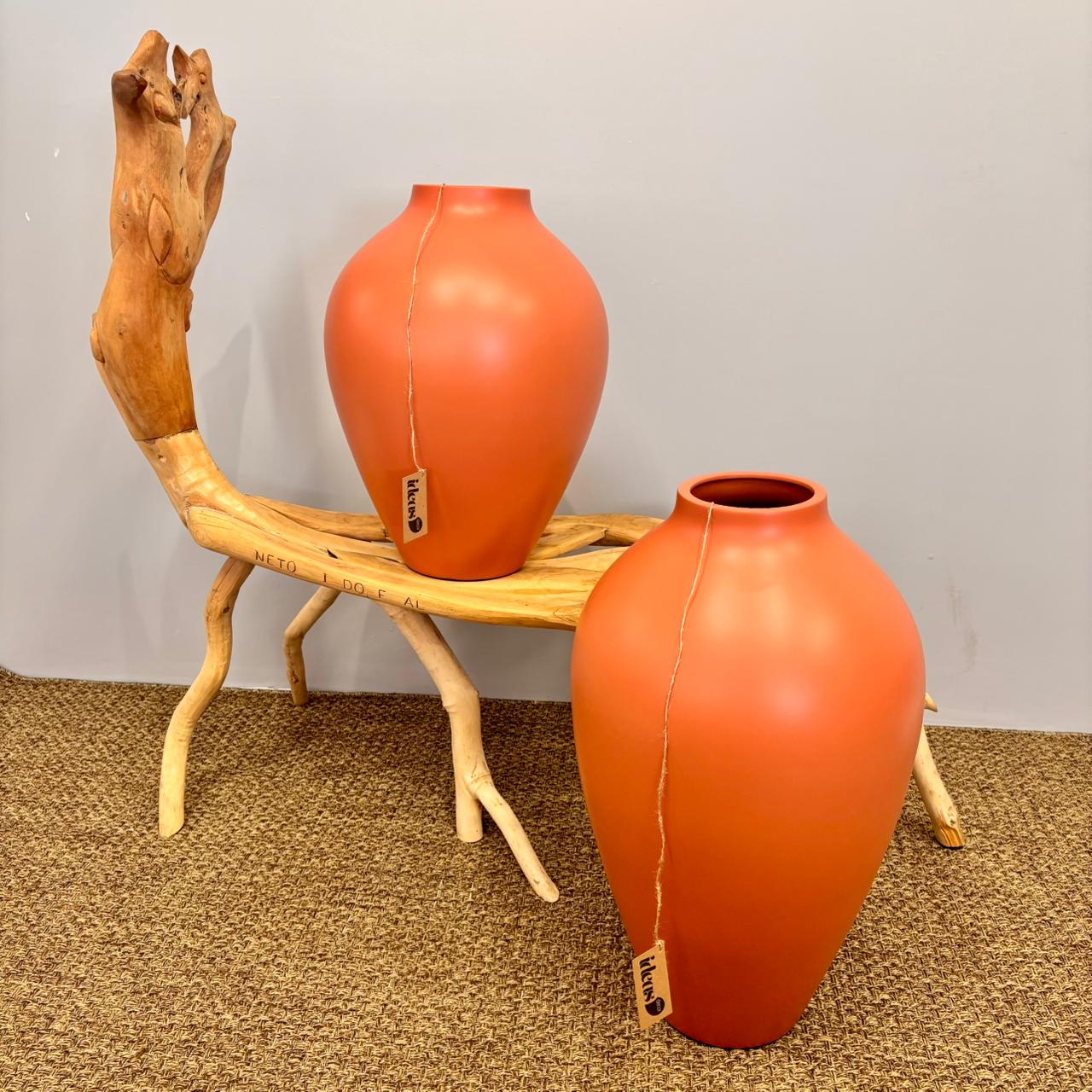 Vaso Liso em Cerâmica Terracota - Tamanho G